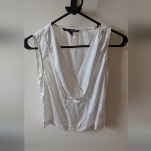 NWOT Eva Longoria sheer Classic white sleeveles Top.  Size small. Clean Girl.